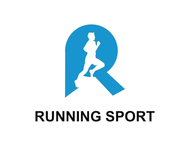 Vector letter r met people running logo r running logo