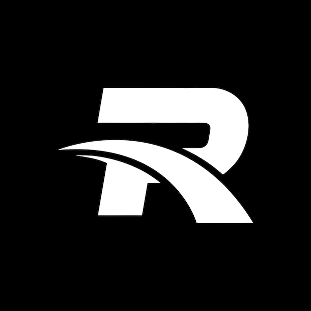 R design della lettera del logo minimalista