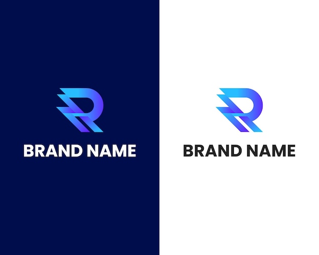 letter r modern logo design template