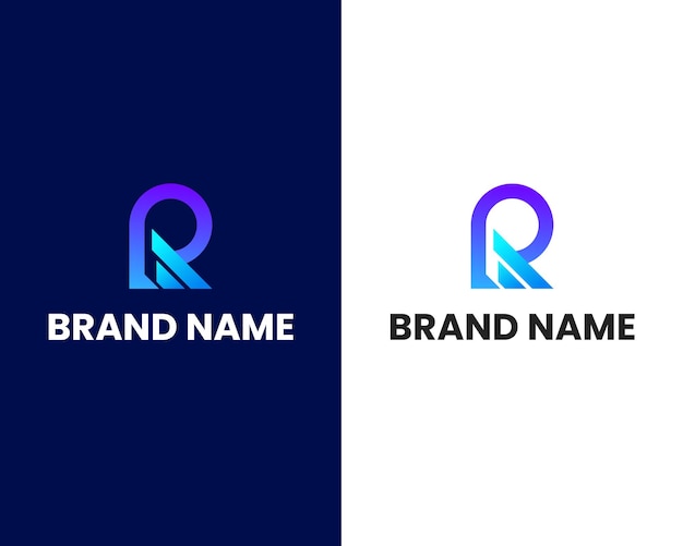 letter r modern logo design template