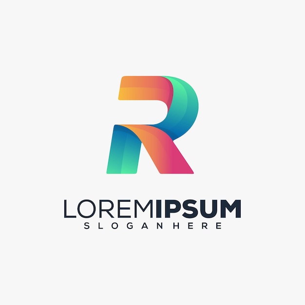 letter r modern logo ontwerp