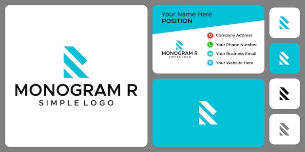 Letter R monogram bedrijfsindustrie logo-ontwerp met sjabloon voor visitekaartjes