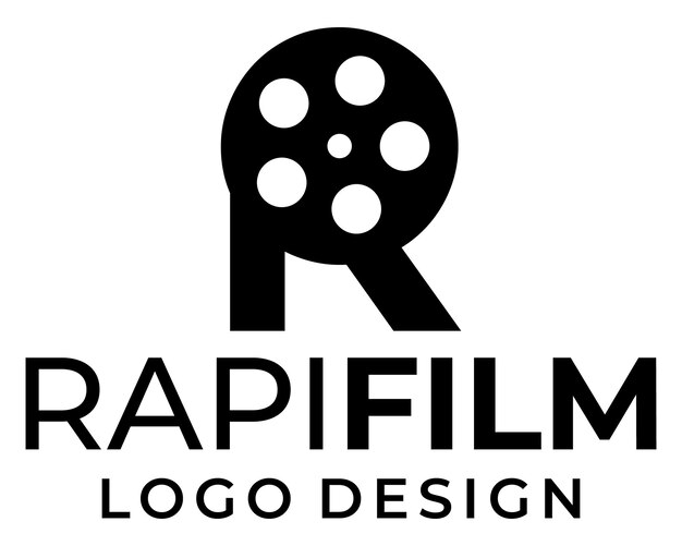Letter R 모노그램 영화 산업 생산 로고 디자인.