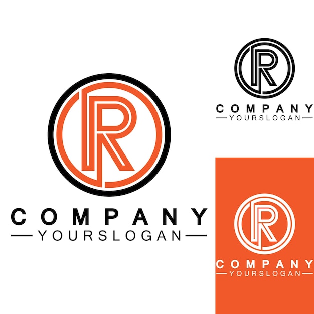 Letter R Monogram Logo Design Brand Identity Logos Designs Vector Illustration Template