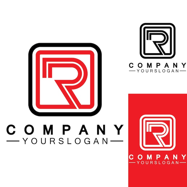 Letter r monogram logo design brand identity logos designs vector illustration template