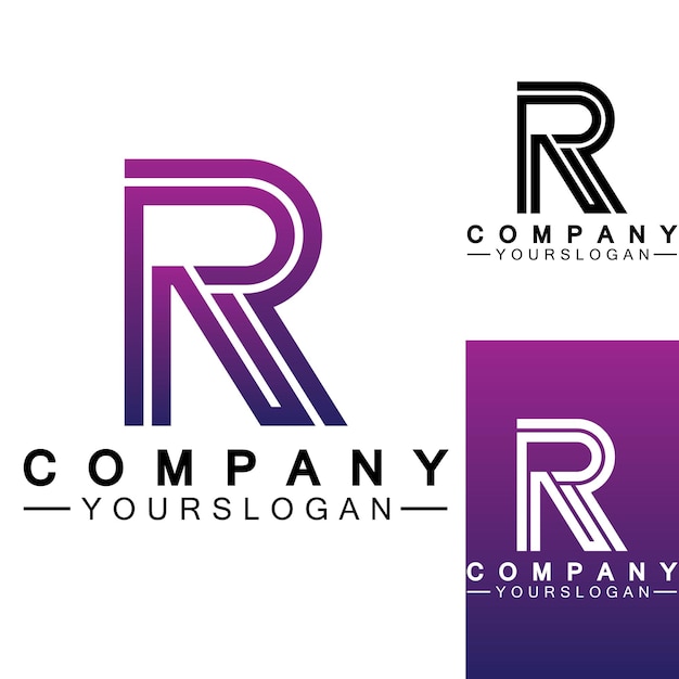 Letter R Monogram Logo Design Brand Identity Logos Designs Vector Illustration Template