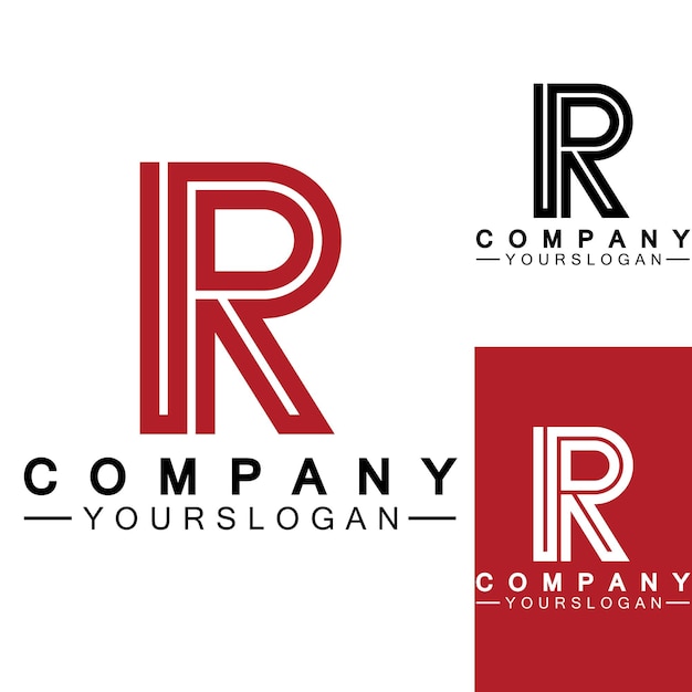 Letter R Monogram Logo Design Brand Identity Logos Designs Vector Illustration Template