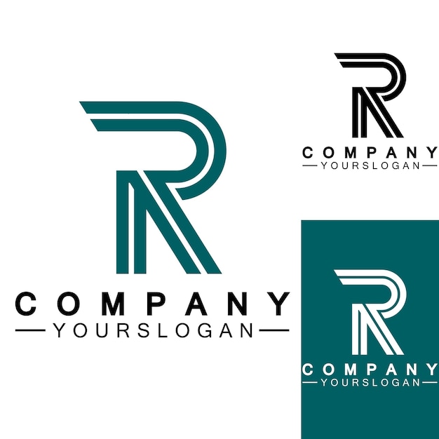 Letter R Monogram Logo Design Brand Identity Logos Designs Vector Illustration Template