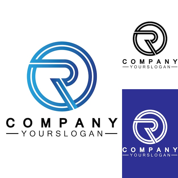 Letter r monogram logo design merkidentiteit logo's ontwerpen vector illustratie sjabloon