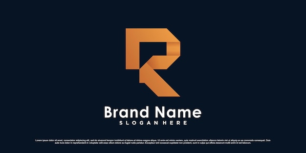 Modello di progettazione del logo del monogramma della lettera r per affari o personale con un concetto moderno e creativo