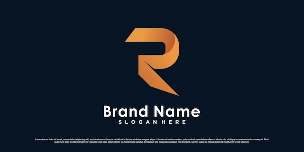 ビジネスまたは創造的なモダンなコンセプトの個人用の文字 r モノグラム ロゴ デザイン テンプレート
