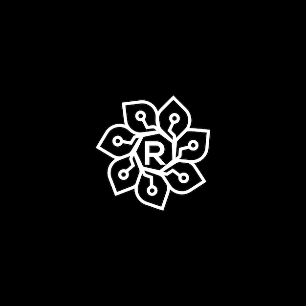 Letter R Monogram ontwerp vector logo Business teken identiteit label badge technologie Digital