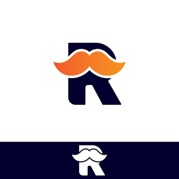 Letter R Moustache Logo