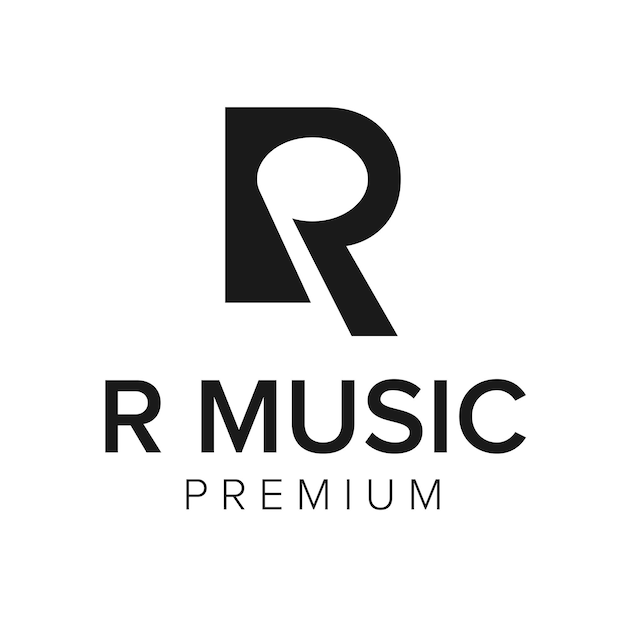 letter R music logo icon vector template