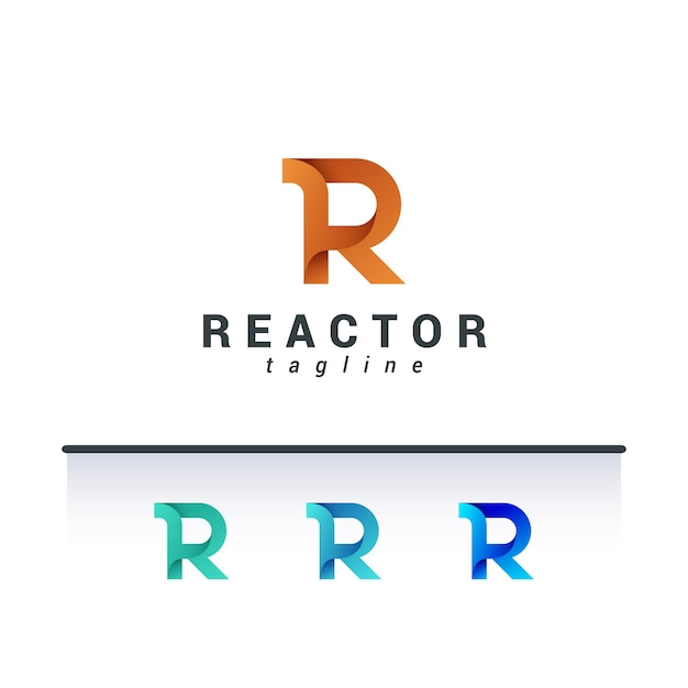 Letter R nieuw modern 3D-logo