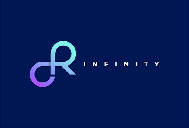 Letter R of DR Infinity Logo ontwerp inspiratie. geschikt voor technologie, merk- en bedrijfslogo's