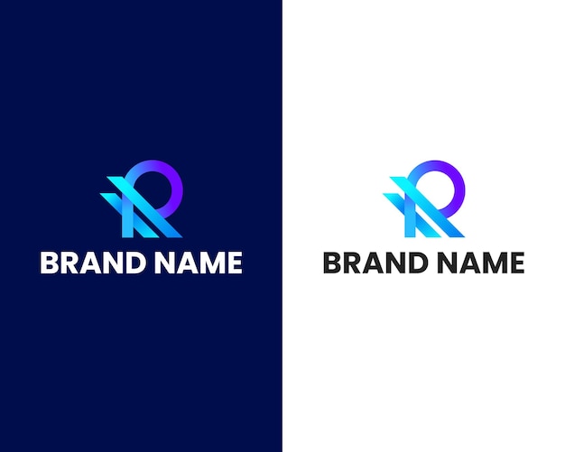 letter r and  p modern logo design template