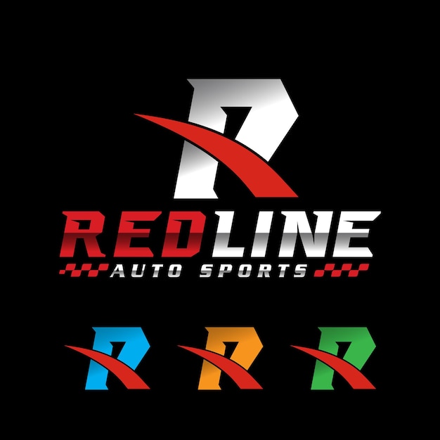 Letter r race logo sport logo vector