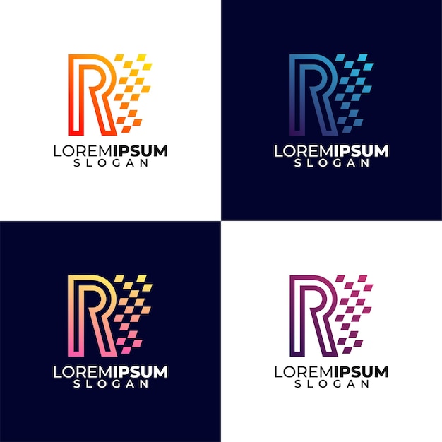 Letter r simple modern logo