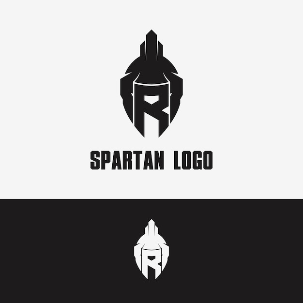 Шаблон логотипа буквы R spartan