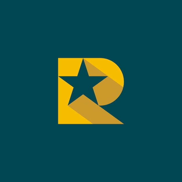 letter R star-logo stralende ster-logo