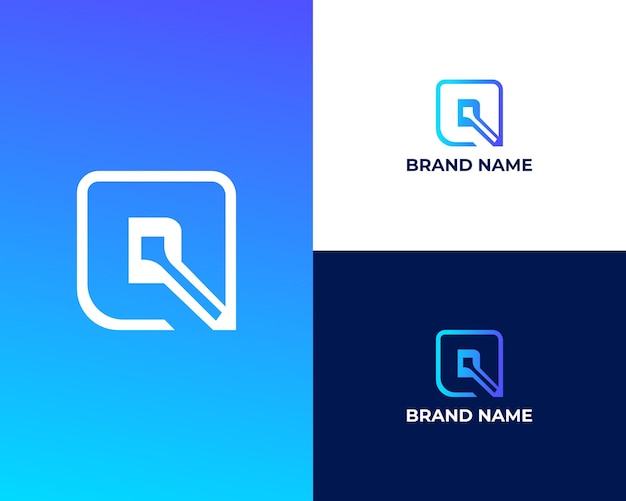 Letter R Tech Logo Design vector template