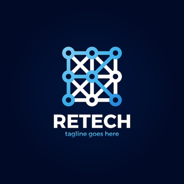 Vector letter r tech logo