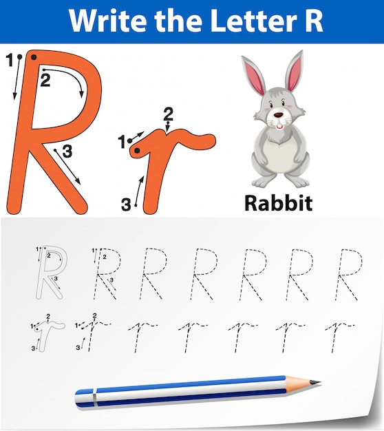 Letter r tracing alphabet worksheets