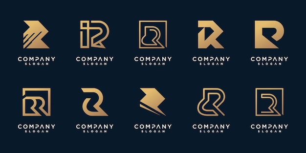 Letter R vector icon logo design with creative unique style Premium Vector