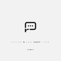 Letter r with chat bubble logo icon
