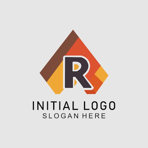 Vector letter r with a logo design vector