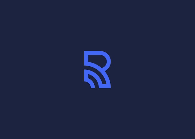 letter r with signal logo icon design vector design template inspiration