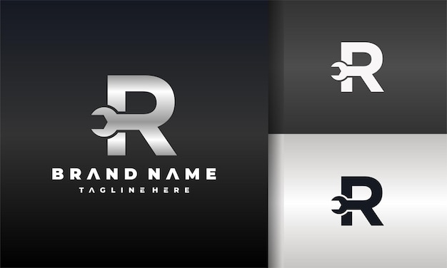 Letter r wrench logo