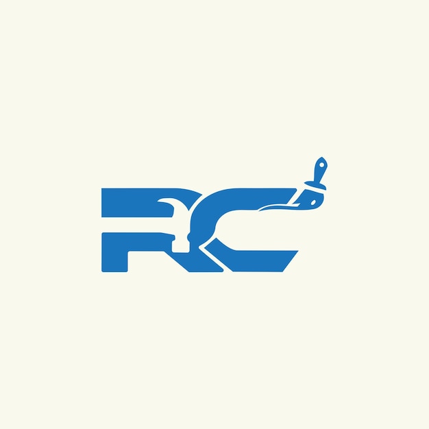 ベクトル ペイント ブラシ デザイン テンプレートと文字 rc ロゴ