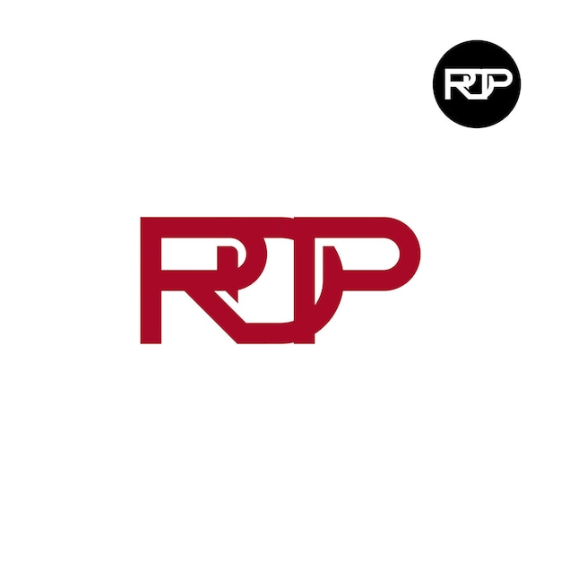 Vettore design del logo della lettera rdp monogram