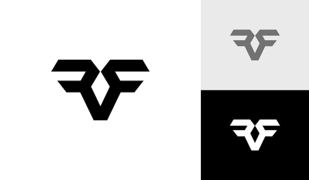 Letter RF monogram logo design vector