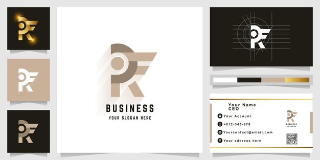 Vector letter rf or rif monogram logo with business card design