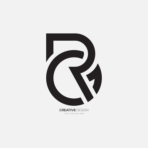 Letter RG creatieve vorm uniek eenvoudig logo