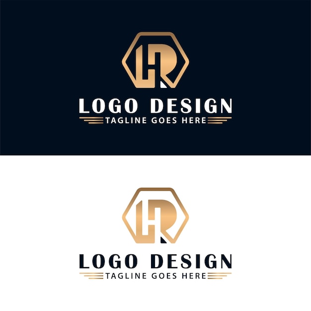 Vector letter rh hexagon logo design with vector format