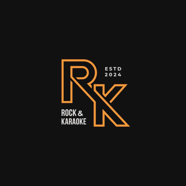 Vettore lettera rk monolina geometrica logo icona segno simbolo design illustrazione vettoriale