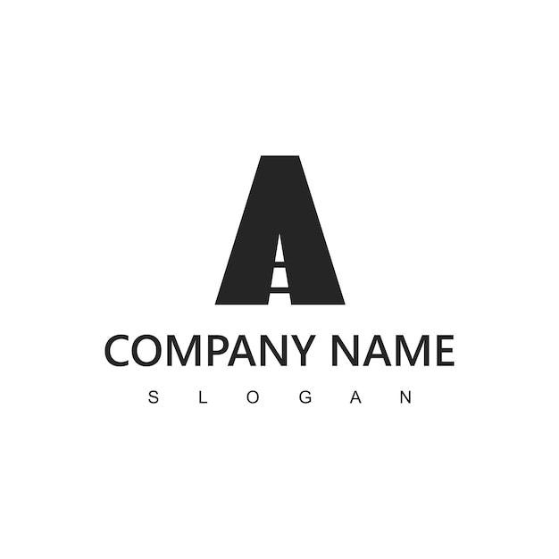 letter a road logo illustration path asphalt road street highway vector icon