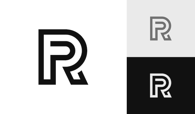 Letter RP eerste monogram logo ontwerp