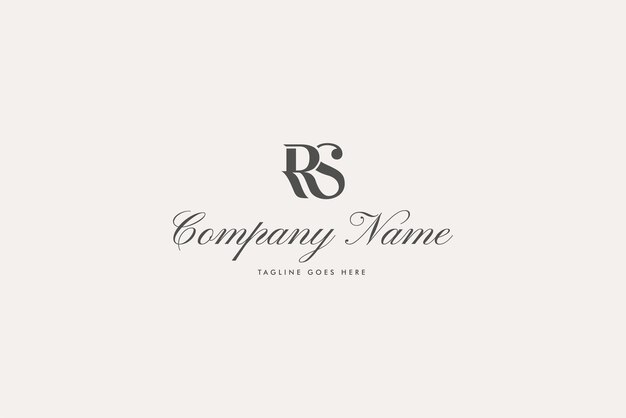 Letter RS logo with luxury classic font