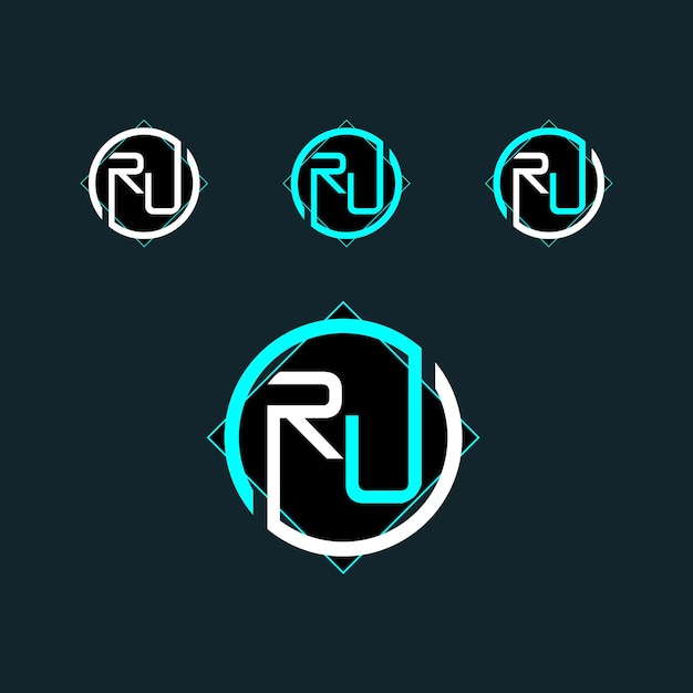 Letter RU of UR logo-ontwerp met moderne vorm