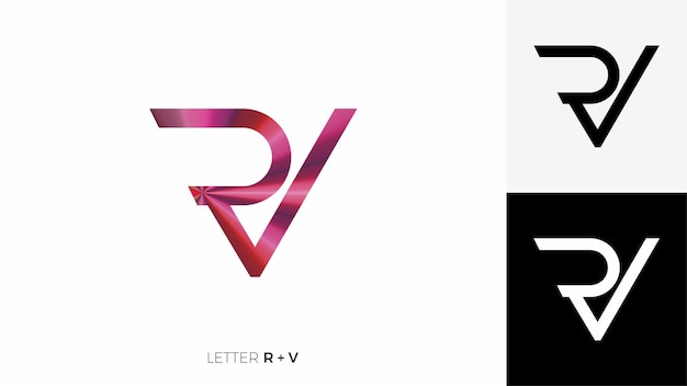 Vettore lettera rv logo icona disegno modello elementi segno vettoriale