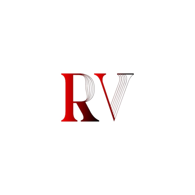 Vector letter rv logo icon