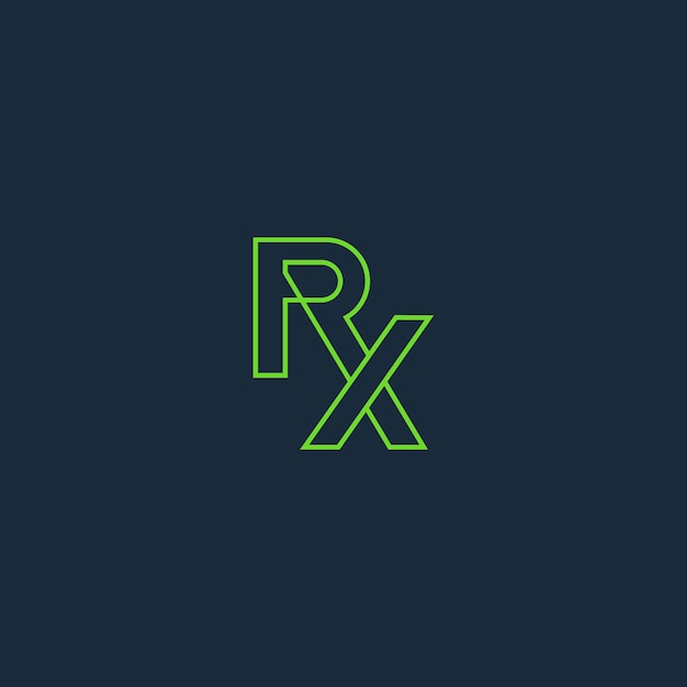 Vector letter rx geometric line outline modern logo design concept