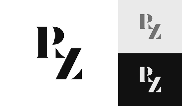 Letter rz initial monogram logo design