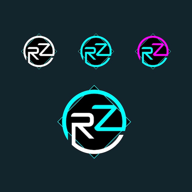 Letter RZ or ZR logo design with modern shape