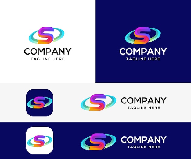 letter S 3d colorful logo design